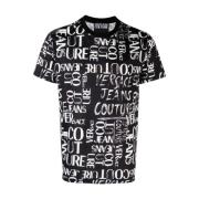 Katoenen Doodle Logo T-Shirt - Zwart Versace Jeans Couture , Black , H...