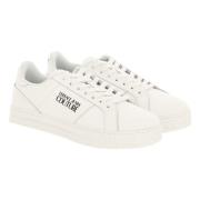 Luxe Leren Sneakers voor Heren Versace Jeans Couture , White , Heren