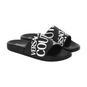 Gummy Slide Schoenen Versace Jeans Couture , Black , Heren