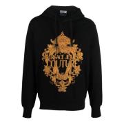 Stijlvolle Heren Katoenen Hoodie Versace Jeans Couture , Black , Heren