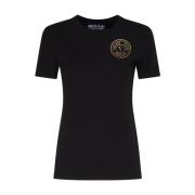 Zwart Logo Print T-shirt Versace Jeans Couture , Black , Dames