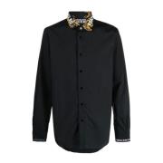 Heren Zwart Logo Couture Overhemd - Maat 50 Versace Jeans Couture , Bl...
