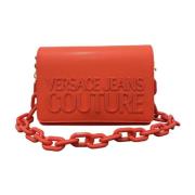 Rode handtas met contrasterend logo Versace Jeans Couture , Red , Dame...