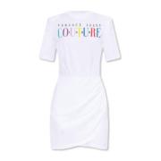 Multicolor Logo Witte Jurk voor Dames Versace Jeans Couture , White , ...