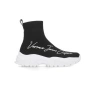 Zwarte Sneakers met Contrasterend Logo Versace Jeans Couture , Black ,...