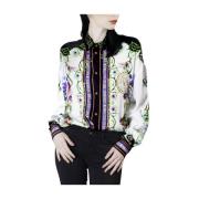 Lange Mouw V-Emblem Garden Shirt Versace Jeans Couture , Multicolor , ...