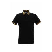 Premium Logo Polo Shirt Versace Jeans Couture , Black , Heren