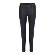 Slim-Fit Coated Jeggings Broek Kaffe , Black , Dames