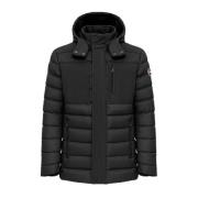 Zwarte Winterjas met Afneembare Capuchon Colmar , Black , Heren