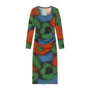 Abstracte Print Jurk - Stofzwart Thinking MU , Multicolor , Dames