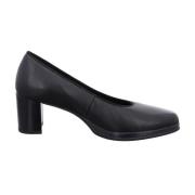 Zwarte Leren Zakelijke Pumps ara , Black , Dames