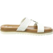 Trendy Damesandaal van wit leer ara , White , Dames