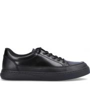 Zwarte Leren Sneakers voor Heren Rieker , Black , Heren