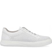 Witte leren sneakers voor heren Rieker , White , Heren