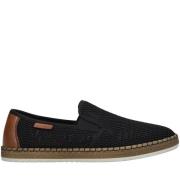 Zwarte Textiel Veterschoen Espadrilles Rieker , Black , Heren