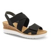 Stijlvolle Sleehak Sandalen Rieker , Black , Dames