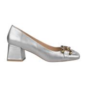 Leren pumps met vierkante neus Alma EN Pena , Gray , Dames