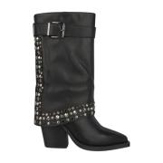 Leren laarzen met studs Alma EN Pena , Black , Dames