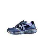 Dames sneakers van gemengd leer met veters Premiata , Purple , Dames