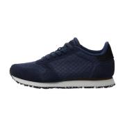 Elegante Suede Mesh Sneaker Woden , Blue , Dames