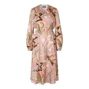 Bloemenprint zijden jurk Marc Cain , Pink , Dames