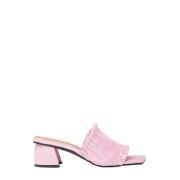 Technische Smock Kitten Heel Mules Ganni , Pink , Dames