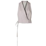 Stijlvolle Mouwloze Jas met Striksluiting Brunello Cucinelli , Gray , ...