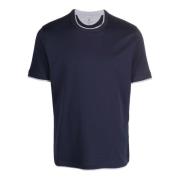 Crew Neck T-Shirt Brunello Cucinelli , Blue , Heren