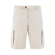 Off White Casual Shorts Ss23 Brunello Cucinelli , White , Heren