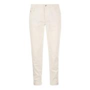 Jeans met Patch en Logo Borduursel Brunello Cucinelli , White , Heren