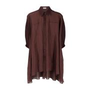 Katoenen Shirt, Gemaakt in Italië Brunello Cucinelli , Red , Dames