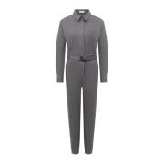 Eendelig trainingspak met riem Brunello Cucinelli , Gray , Dames