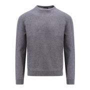 Ronde hals gebreide trui Ermenegildo Zegna , Gray , Heren