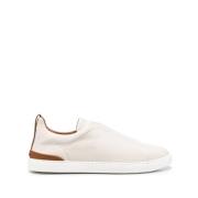 Italiaanse leren sneakers Ermenegildo Zegna , Beige , Heren