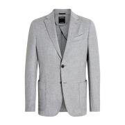 Cashmere Jas met knoopsluiting Ermenegildo Zegna , Gray , Heren