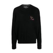 Zwarte Palm Angels Crew-Neck Pullover Palm Angels , Black , Dames