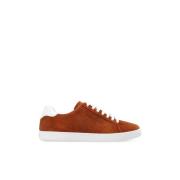 Bruine suède sneakers met perforaties Palm Angels , Brown , Heren