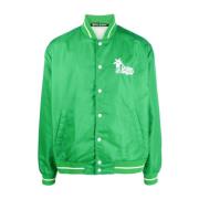 Frisse Groen Witte Varsity Jas Palm Angels , Green , Heren