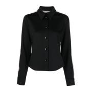 Zwart Slim Fit Jersey Shirt met Gestreept Detail Palm Angels , Black ,...