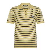 Gestreept Katoenen Terry Polo Shirt Palm Angels , Yellow , Heren