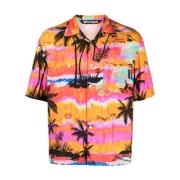 Bedrukt overhemd met print Palm Angels , Multicolor , Heren