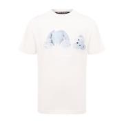 Luxe T-shirt met berenprint Palm Angels , White , Heren