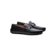 Zwarte Leren Loafers Tod's , Black , Heren