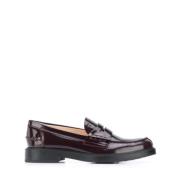 Rode Leren Penny Loafers Tod's , Red , Dames
