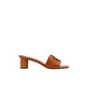 Bruine Hak Slides Tory Burch , Brown , Dames