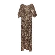 Luipaardprint Maxi Jurk Tory Burch , Brown , Dames