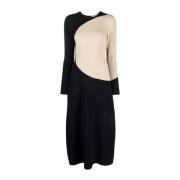 Elegante Zwarte Midi Jurk Tory Burch , Black , Dames