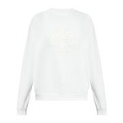 Katoenen sweatshirt met logo Tory Burch , White , Dames