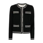 Zwart/Crème Kendra Cardigan Tory Burch , Black , Dames