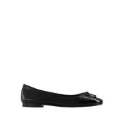 Zwarte Leren Cap Toe Ballerina`s Tory Burch , Black , Dames